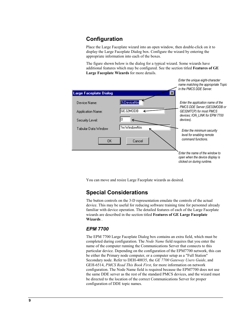 Configuration, Special considerations, Epm 7700 | Configuration special considerations | GE EPM9450Q User Manual | Page 17 / 304