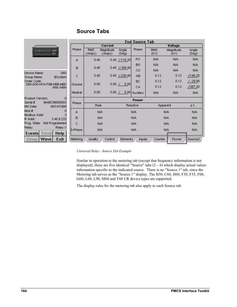 Source tabs | GE EPM9450Q User Manual | Page 172 / 304