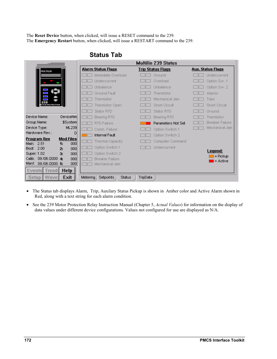 Status tab | GE EPM9450Q User Manual | Page 180 / 304