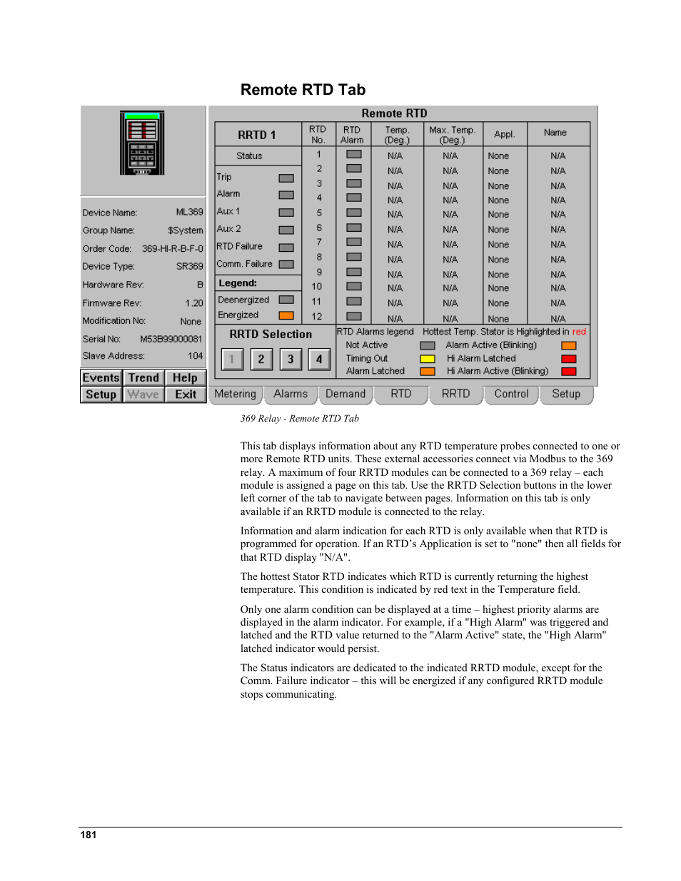 Remote rtd tab | GE EPM9450Q User Manual | Page 189 / 304