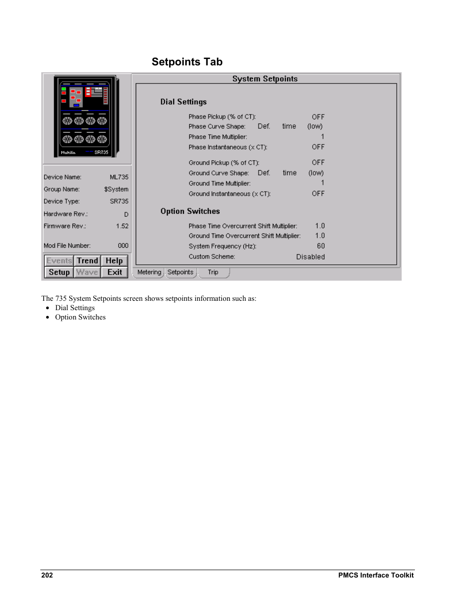 Setpoints tab | GE EPM9450Q User Manual | Page 210 / 304