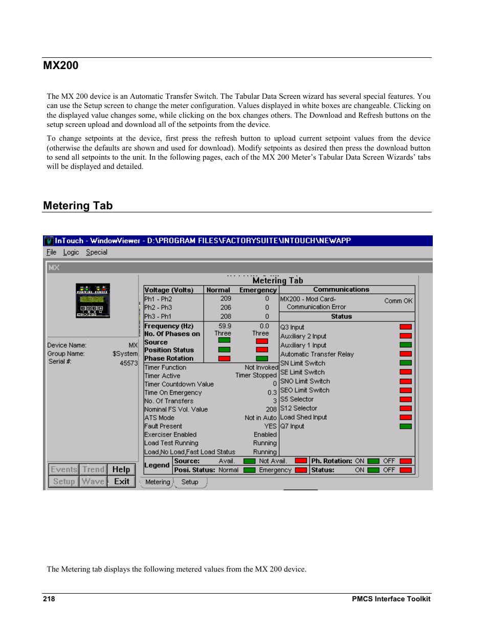 Mx200, Metering tab | GE EPM9450Q User Manual | Page 226 / 304