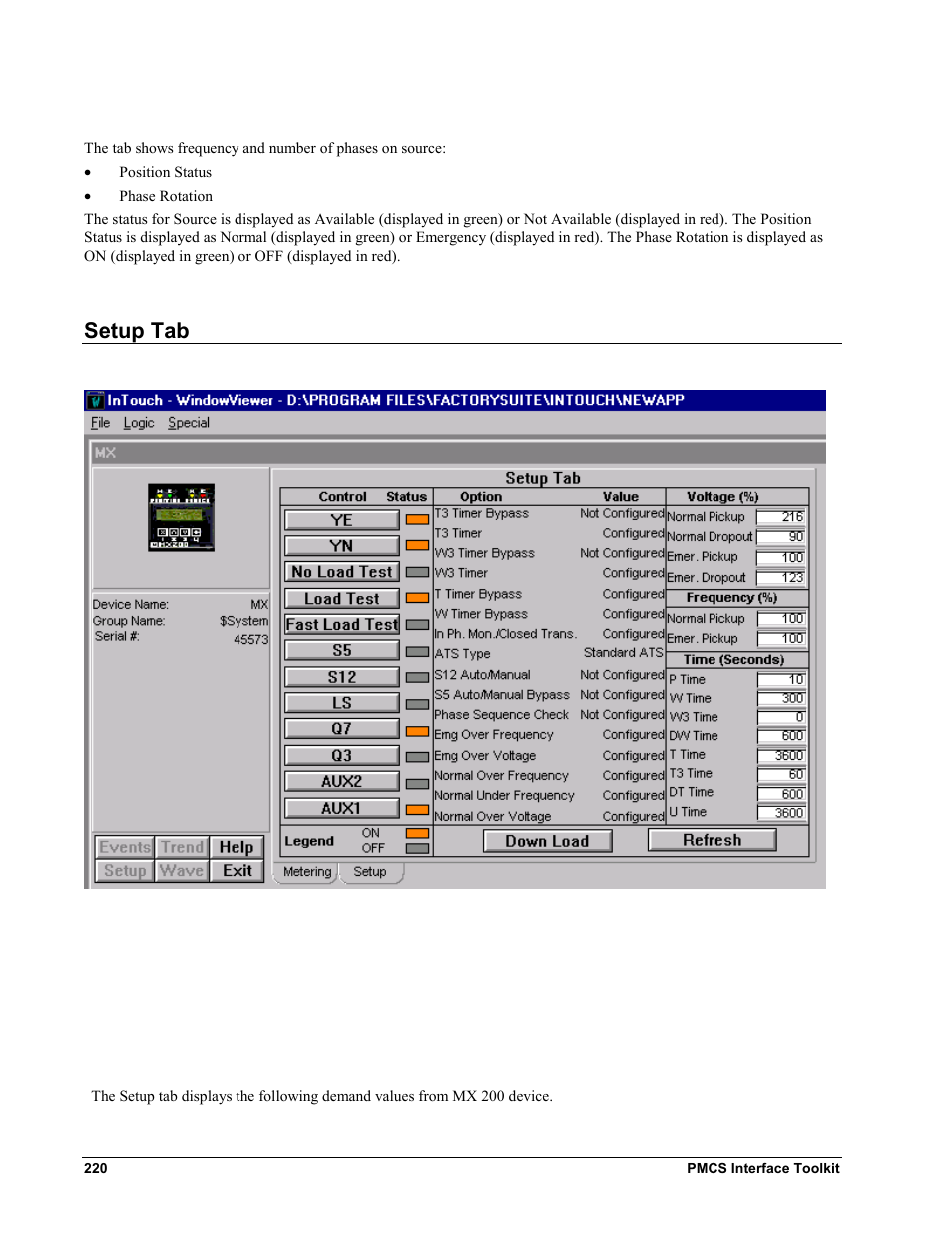 Setup tab | GE EPM9450Q User Manual | Page 228 / 304