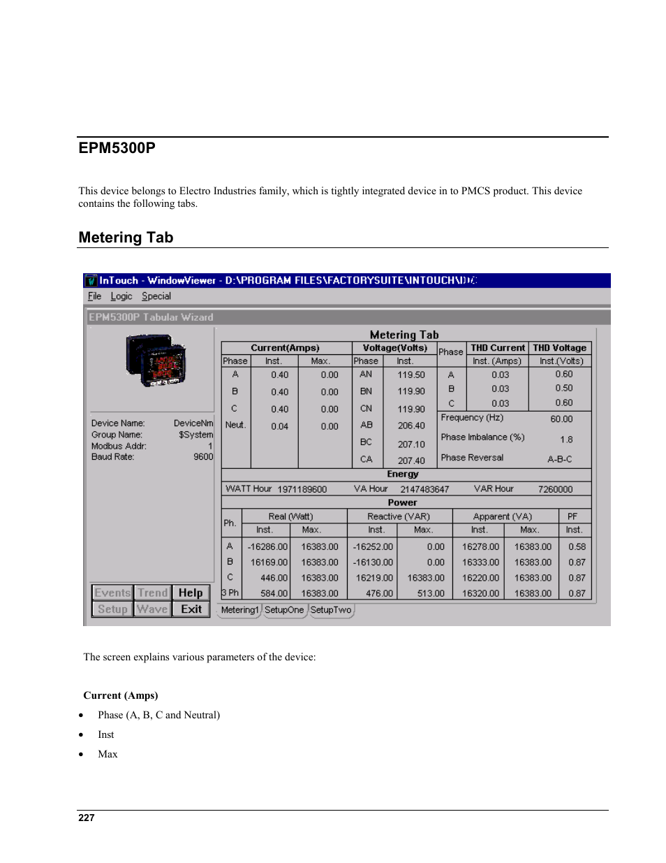 Epm5300p, Metering tab | GE EPM9450Q User Manual | Page 235 / 304