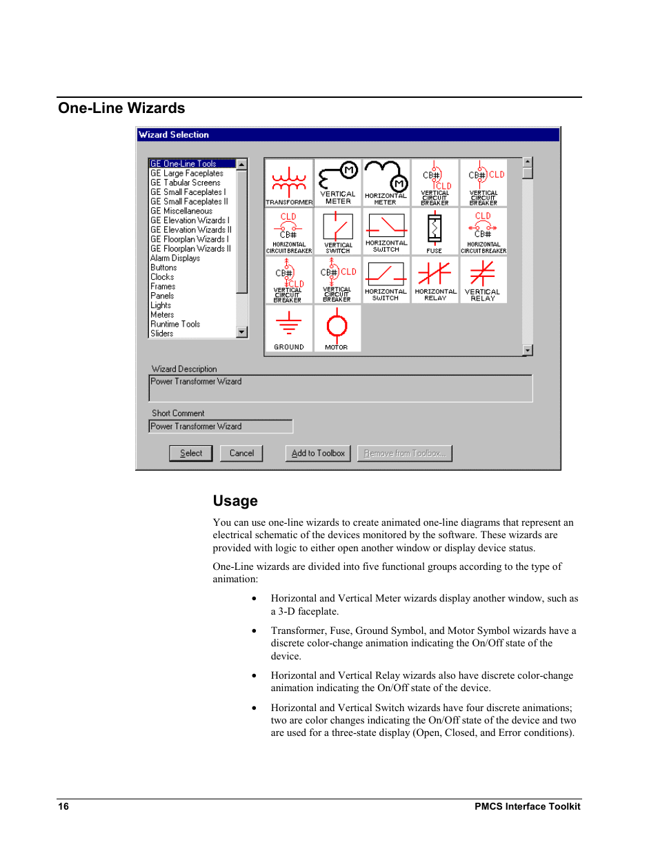 One-line wizards, Usage, Izards | One-line wizards usage | GE EPM9450Q User Manual | Page 24 / 304