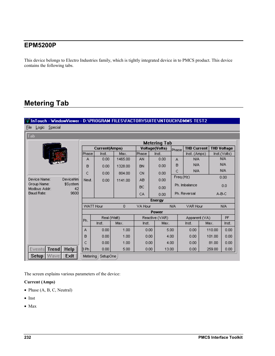 Epm5200p, Metering tab | GE EPM9450Q User Manual | Page 240 / 304