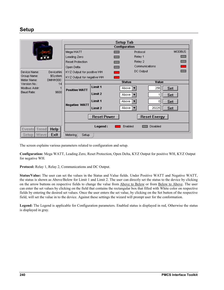 Setup | GE EPM9450Q User Manual | Page 248 / 304