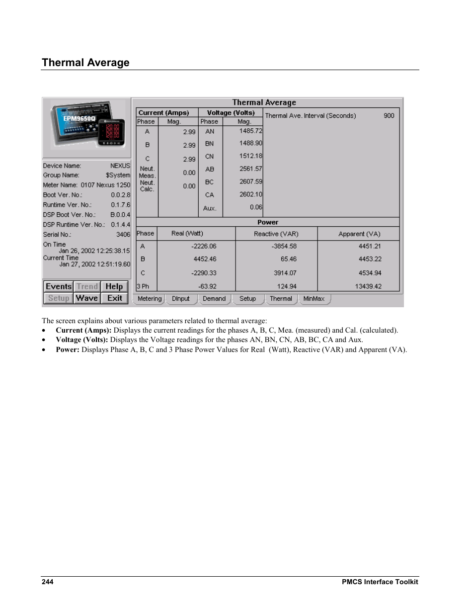 Thermal average | GE EPM9450Q User Manual | Page 252 / 304