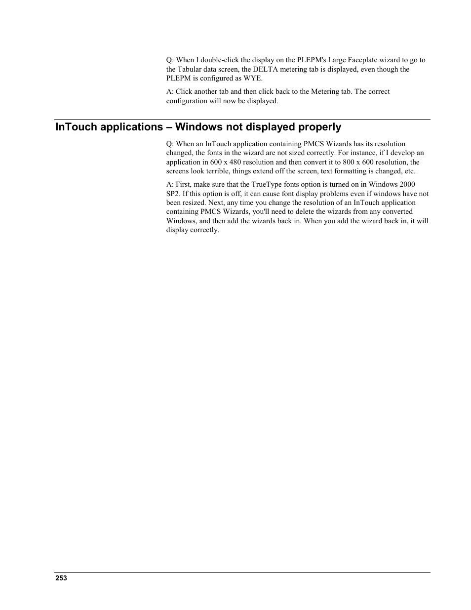 Plepm – wrong metering tab displayed, Ouch applications, Indows not displayed properly | GE EPM9450Q User Manual | Page 261 / 304