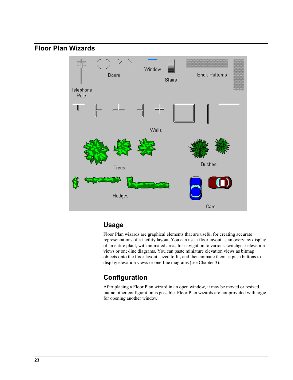 Floor plan wizards, Usage, Configuration | Loor, Izards, Usage configuration | GE EPM9450Q User Manual | Page 31 / 304