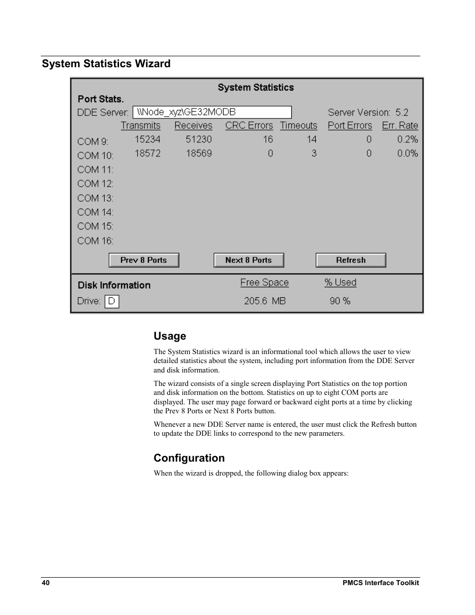 System statistics wizard, Usage, Configuration | Ystem, Tatistics, Izard, Usage configuration, System statistics wizard usage | GE EPM9450Q User Manual | Page 48 / 304