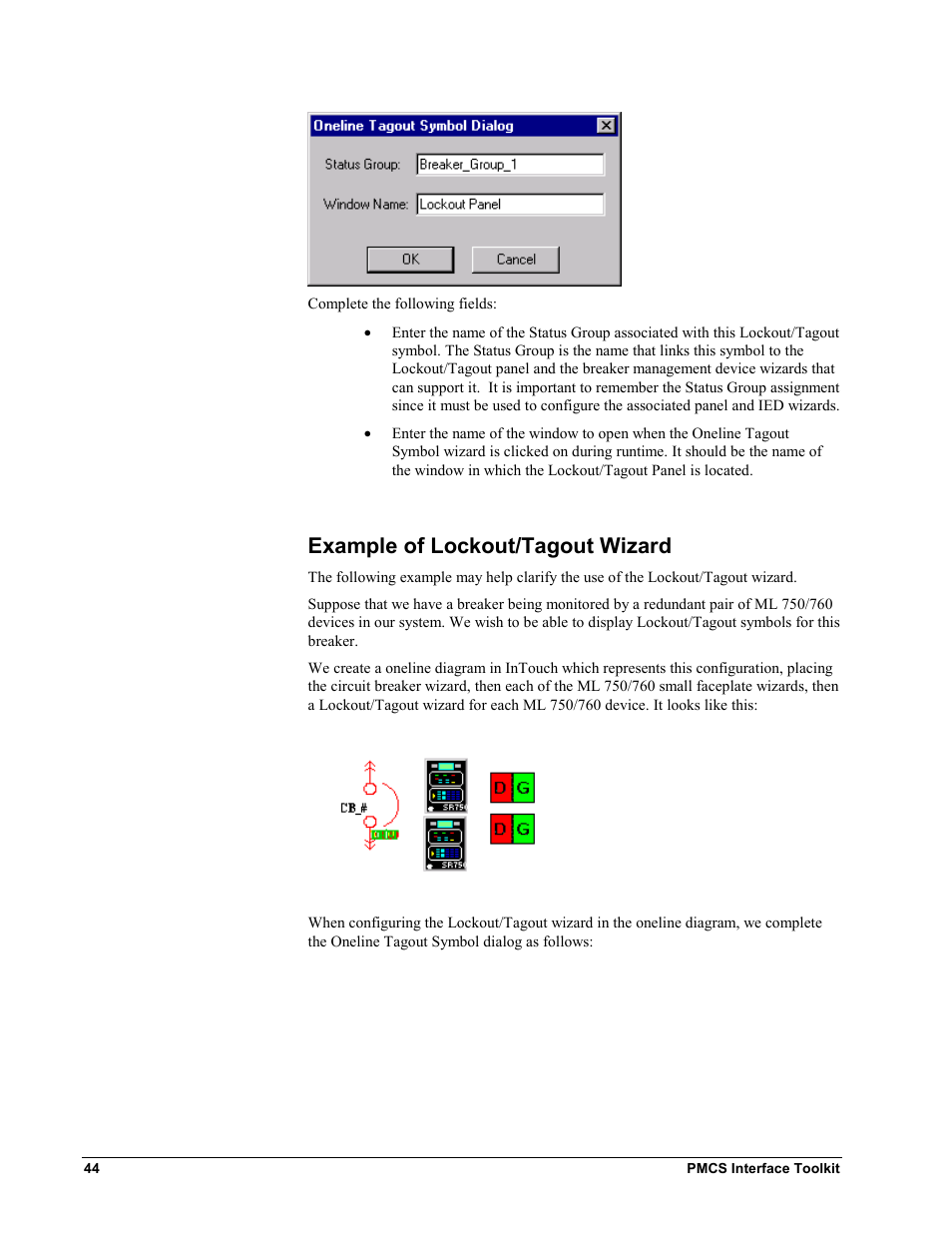 Example of lockout/tagout wizard | GE EPM9450Q User Manual | Page 52 / 304