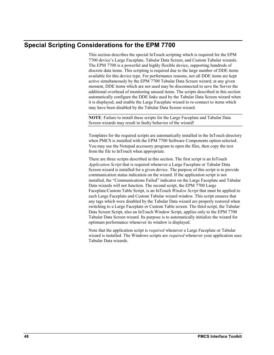 Special scripting considerations for the epm 7700, Pecial, Cripting | Onsiderations for the, Epm 7700 | GE EPM9450Q User Manual | Page 56 / 304