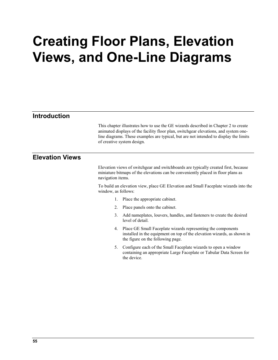 Introduction, Elevation views, Ntroduction | Levation, Iews | GE EPM9450Q User Manual | Page 63 / 304