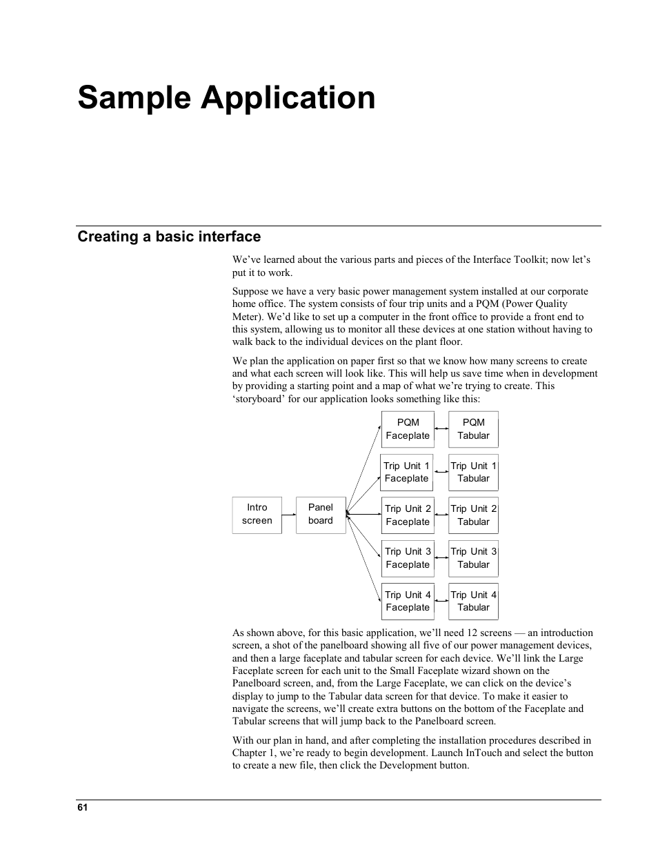 Sample application, Creating a basic interface, Reating a basic interface | GE EPM9450Q User Manual | Page 69 / 304