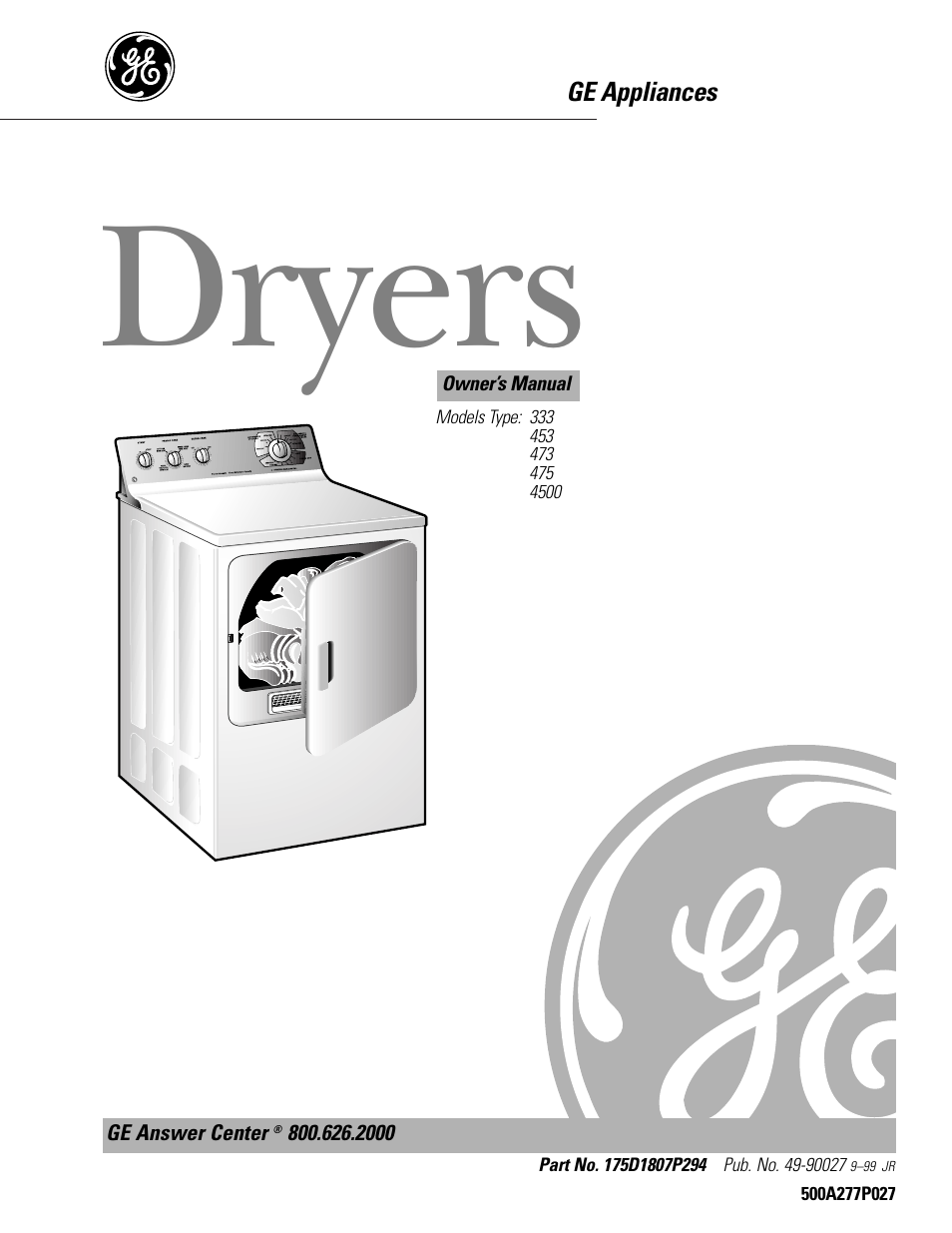 GE 475 User Manual | 16 pages
