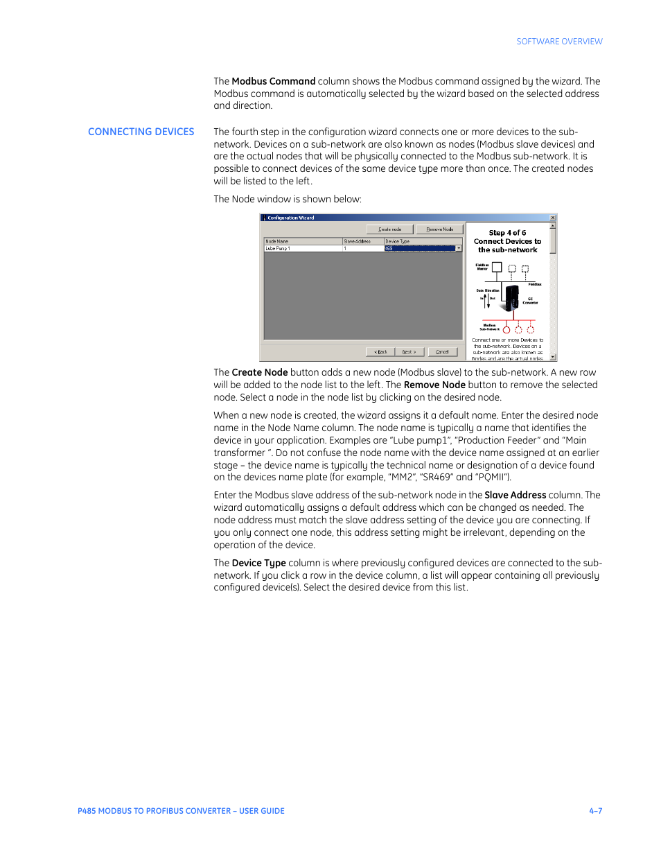 Connecting devices, Connecting devices –7 | GE P485 User Manual | Page 29 / 76