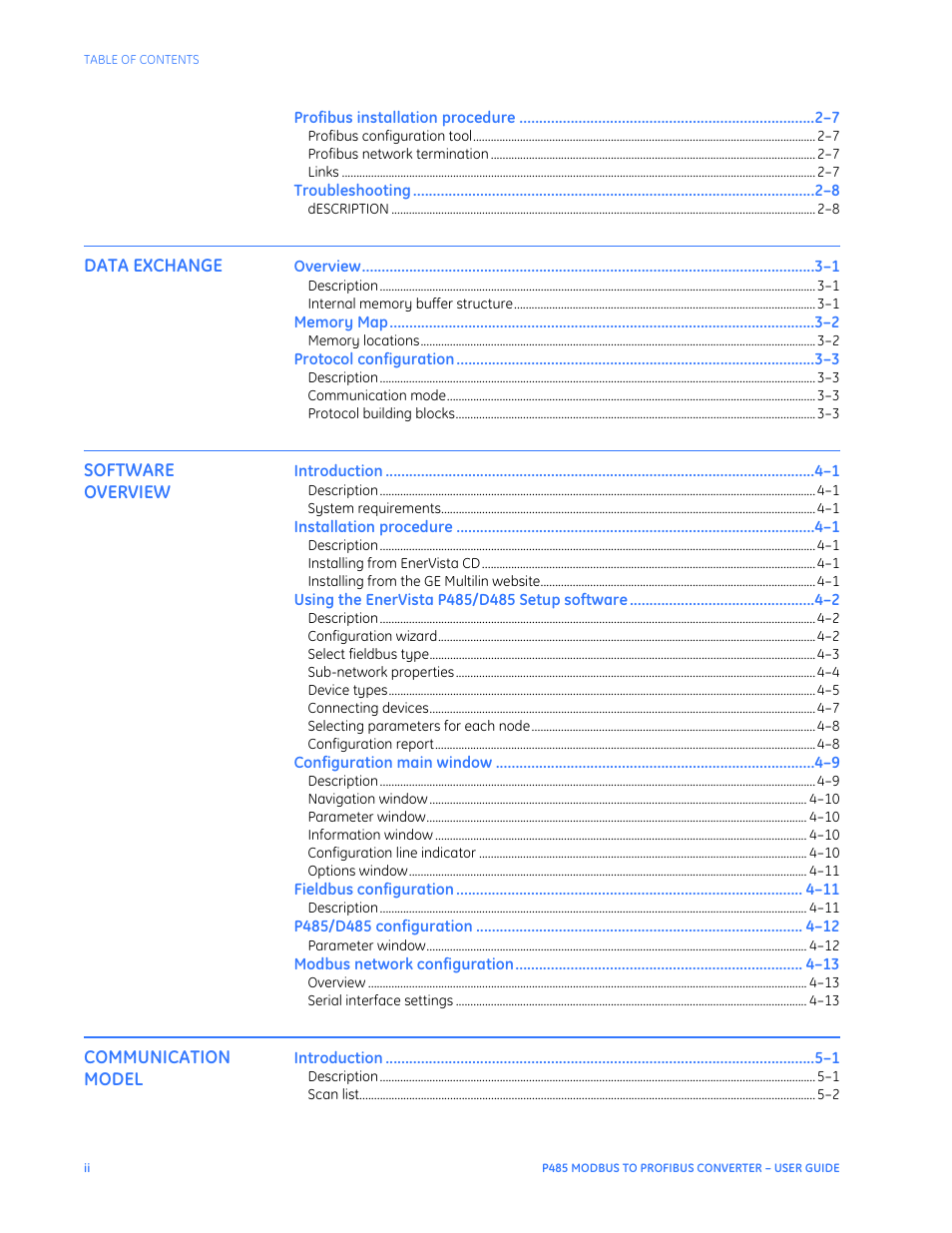 GE P485 User Manual | Page 4 / 76