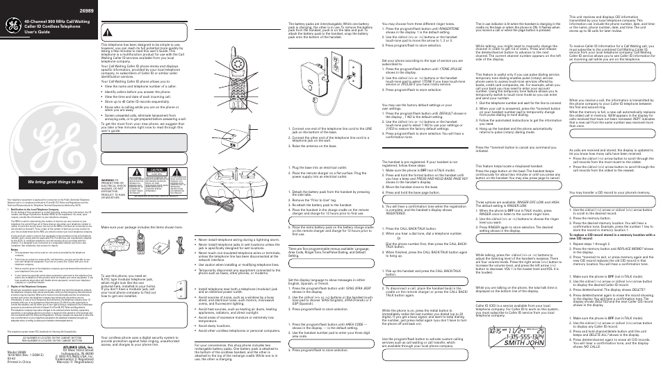 GE 16197920 User Manual | 2 pages