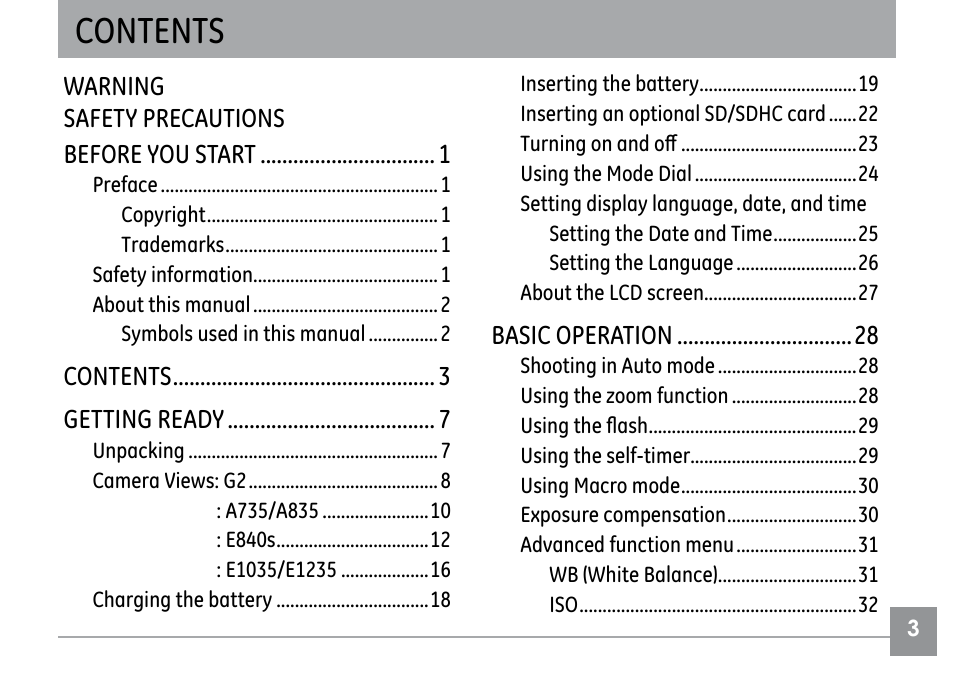GE E840S User Manual | Page 7 / 106