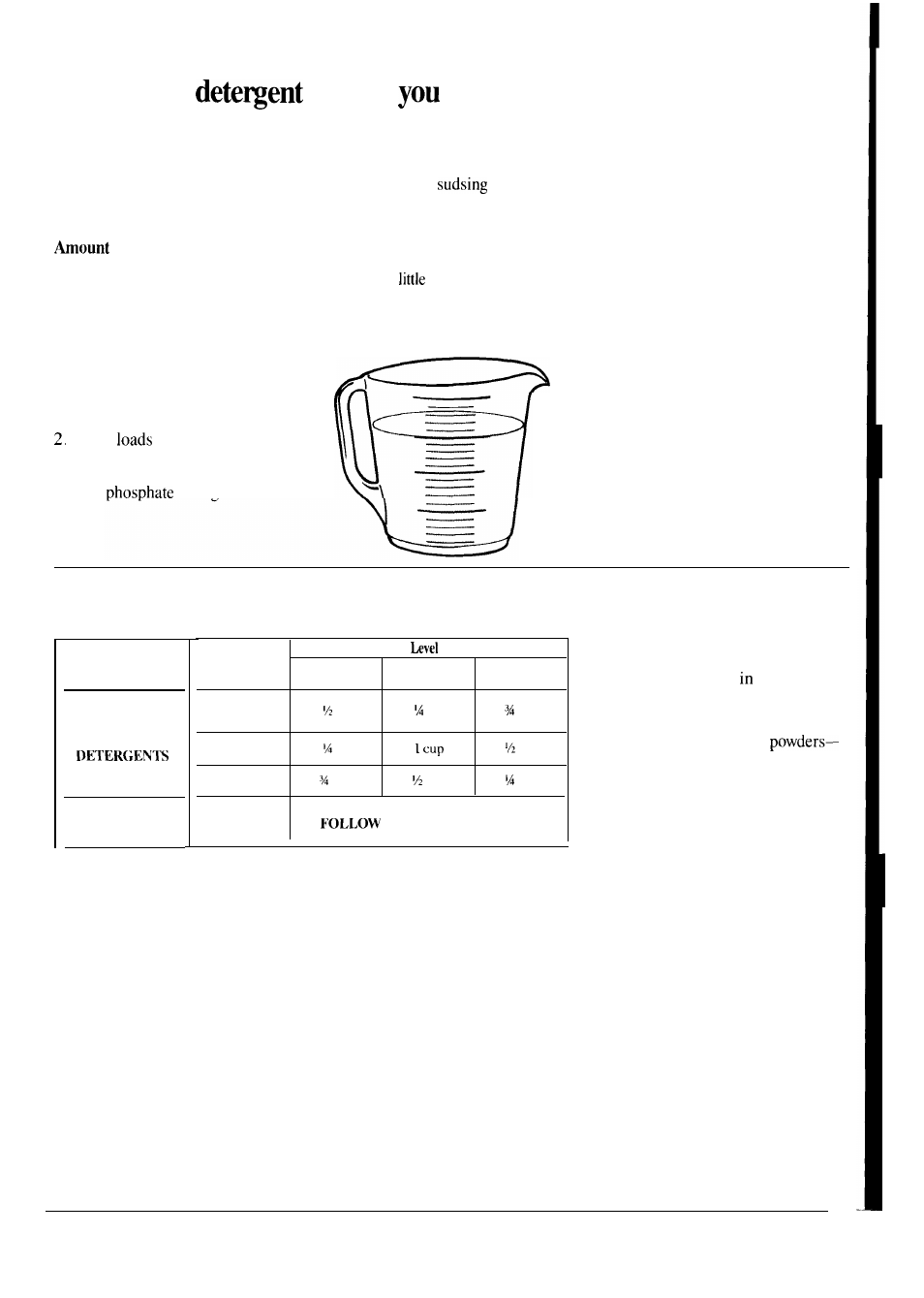 How much should use | GE Spacemaker WSM2400L User Manual | Page 13 / 28