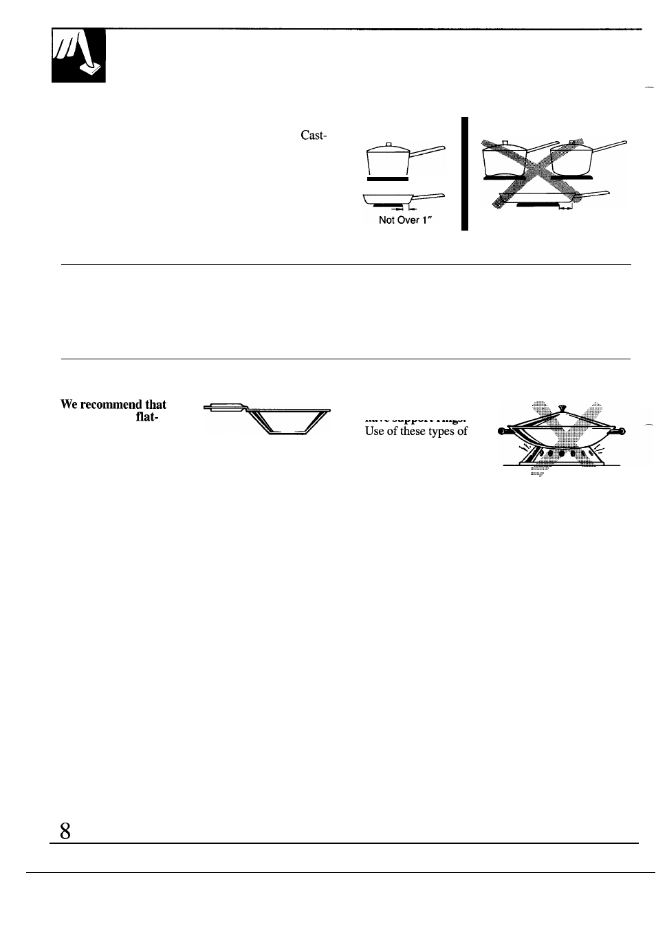 Controls 6,7, Cooking tips, Cookware | Deep fat frying, Wok cooking | GE JP311BN User Manual | Page 6 / 14