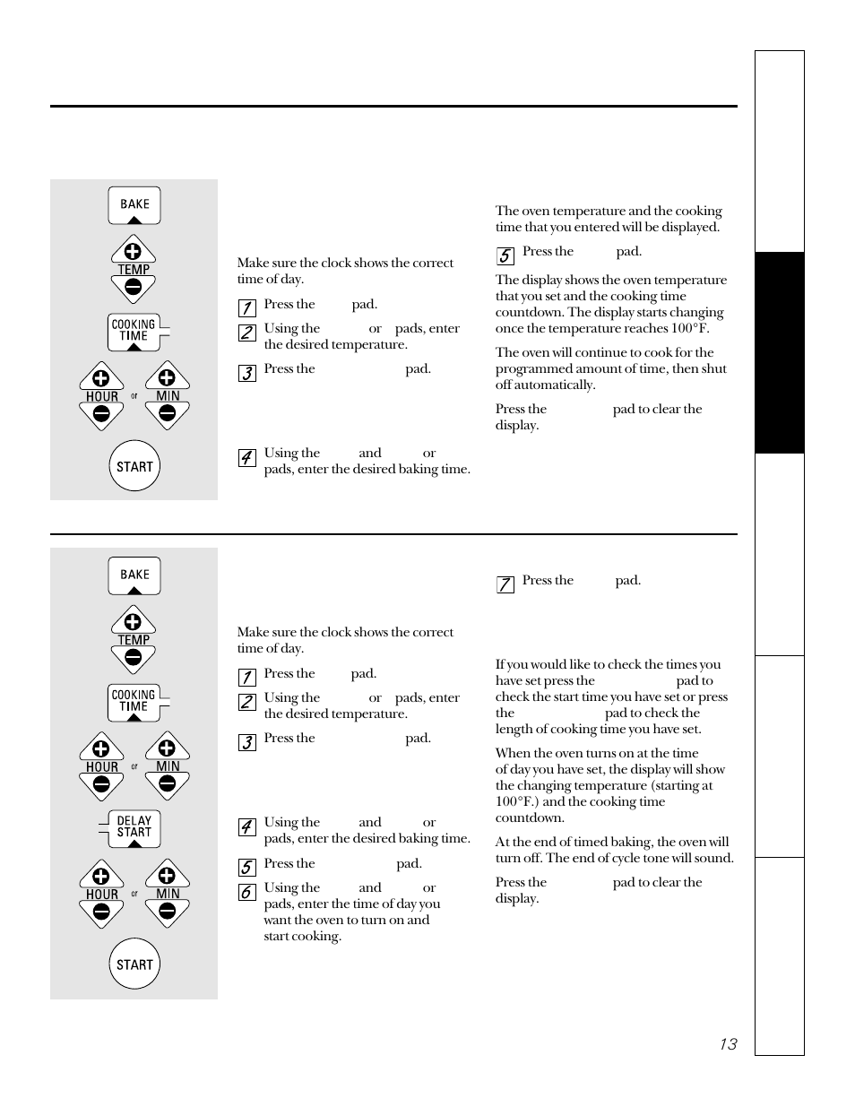 Timed baking & roasting, Using the timed baking and roasting features | GE JKP15 User Manual | Page 13 / 24
