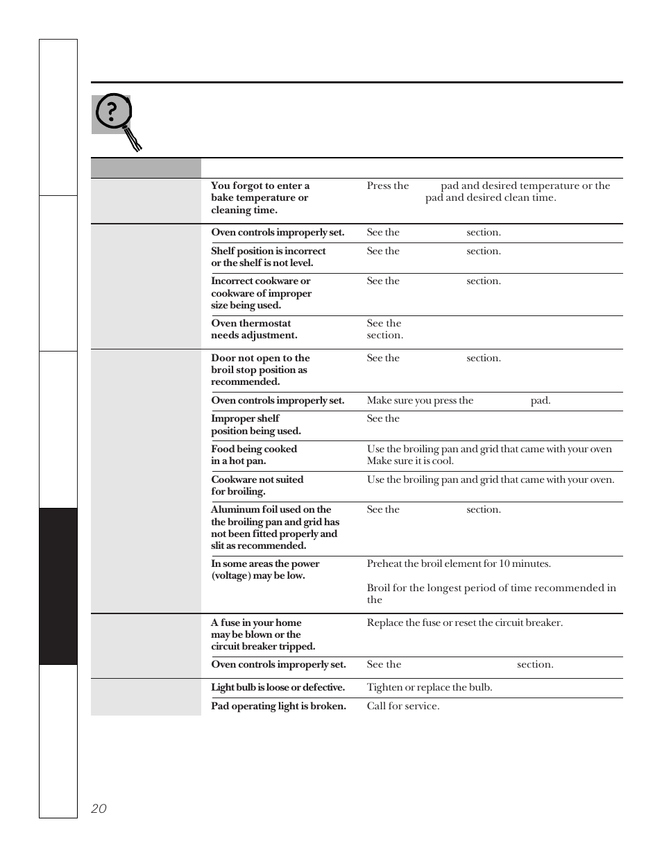 Before you call for service, Before you call for service –22 | GE JKP15 User Manual | Page 20 / 24