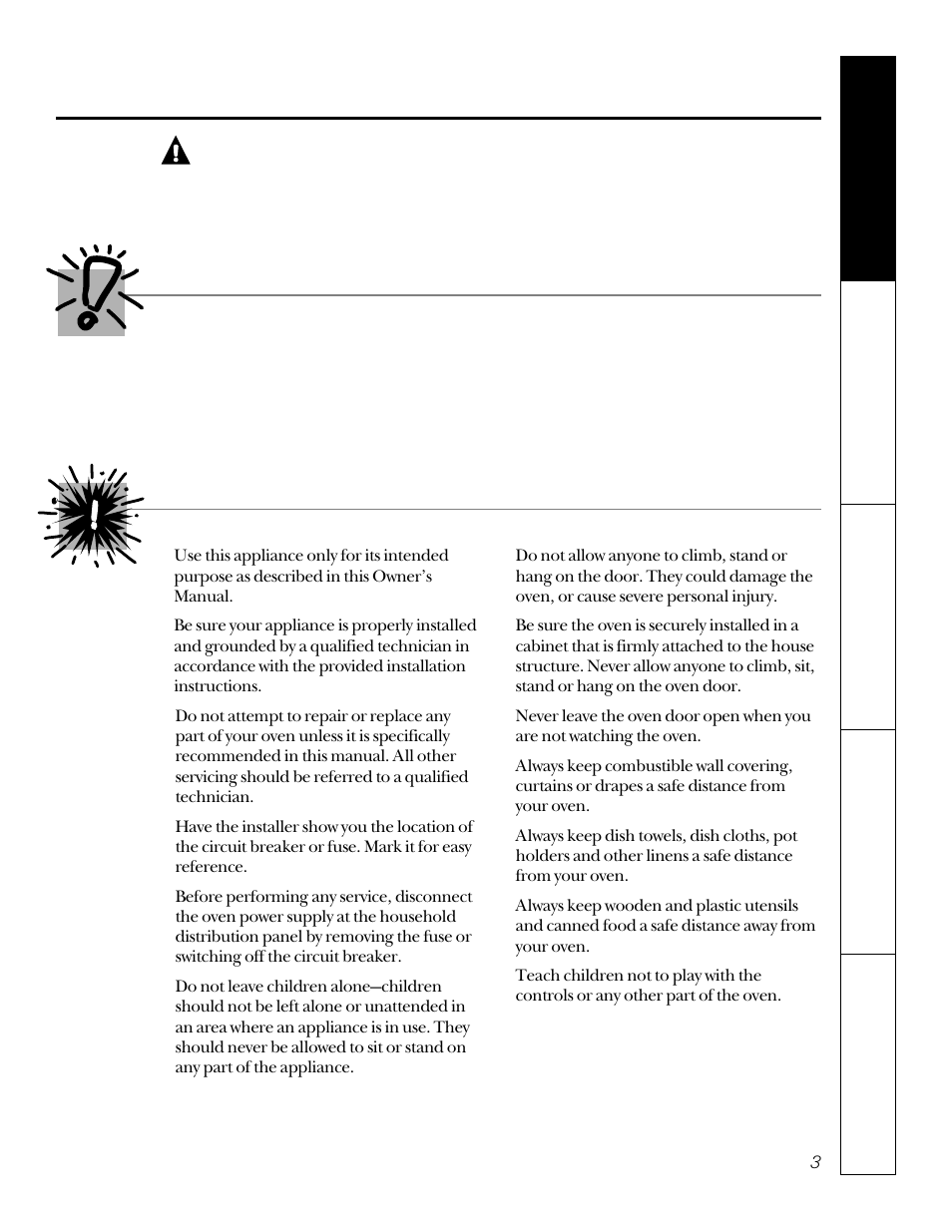 Safety precautions, Safety precautions –5, Warning | Important safety notice | GE JKP15 User Manual | Page 3 / 24