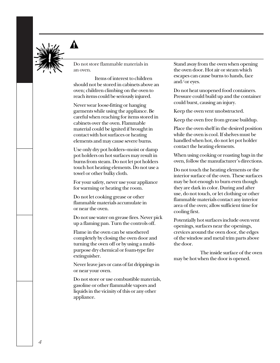 Warning, Safety precautions | GE JKP15 User Manual | Page 4 / 24