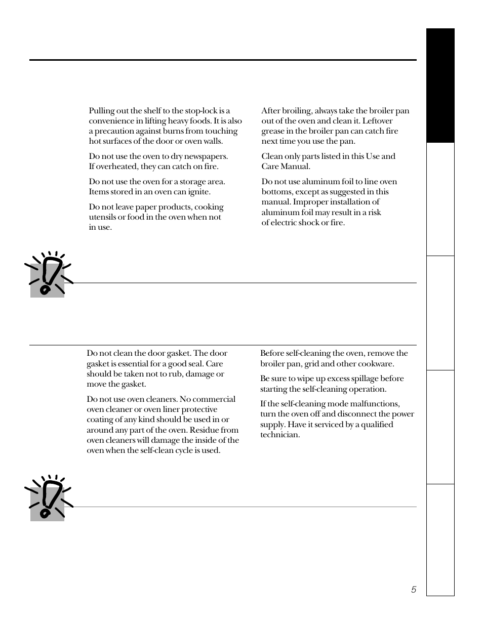 Oven, Self-cleaning oven, Oven self-cleaning oven | Cook meat and poultry thoroughly | GE JKP15 User Manual | Page 5 / 24