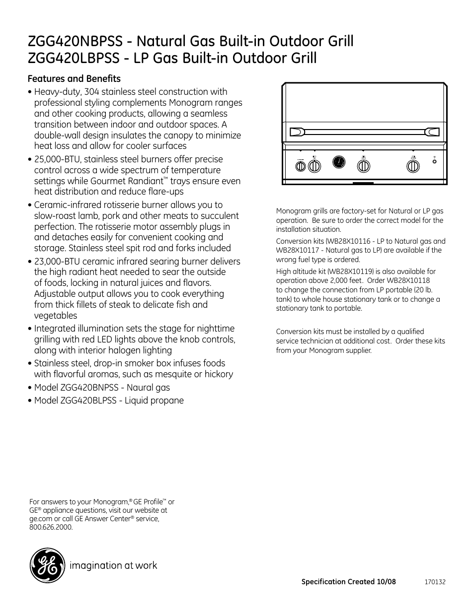 GE ZGG420NBPSS User Manual | Page 2 / 2