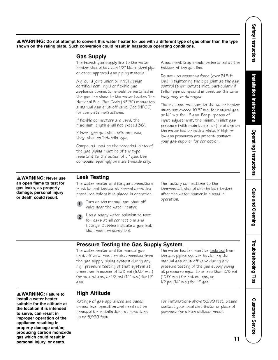GE GG Series User Manual | Page 11 / 28