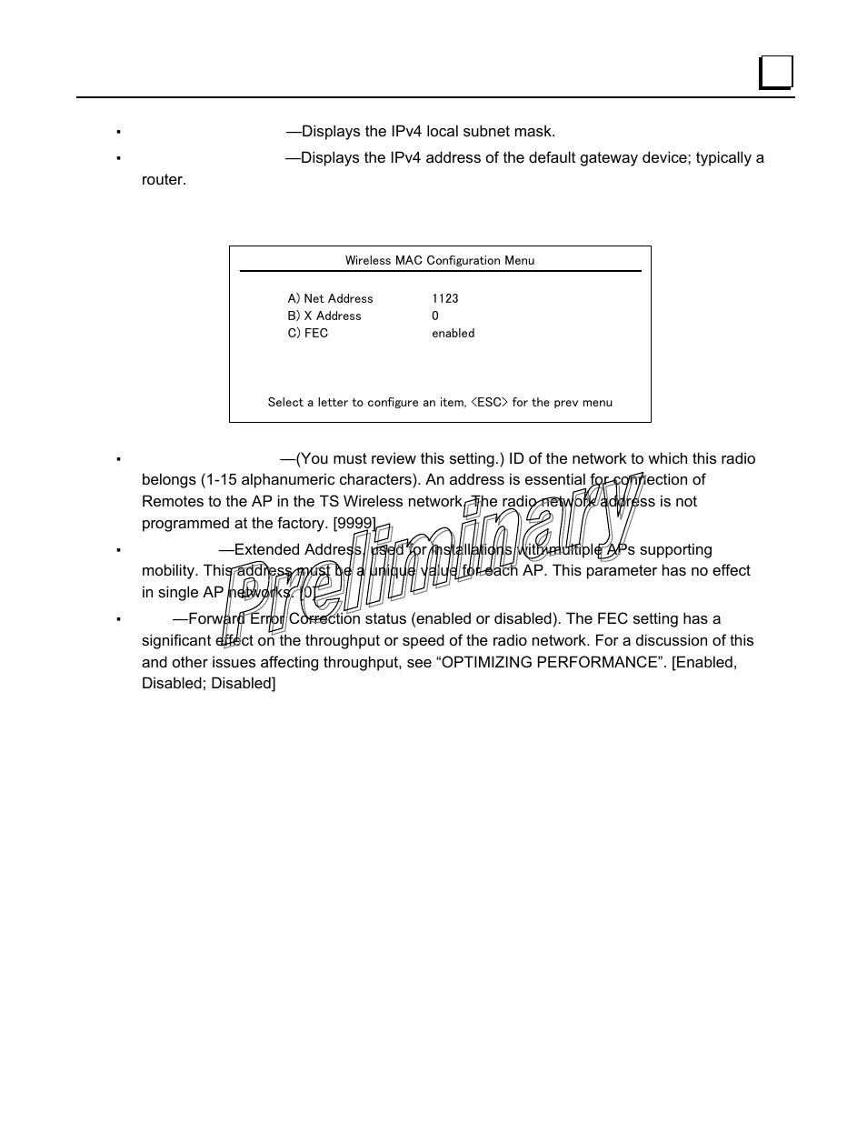Wireless mac configuration menu | GE GFK-2489 User Manual | Page 48 / 184