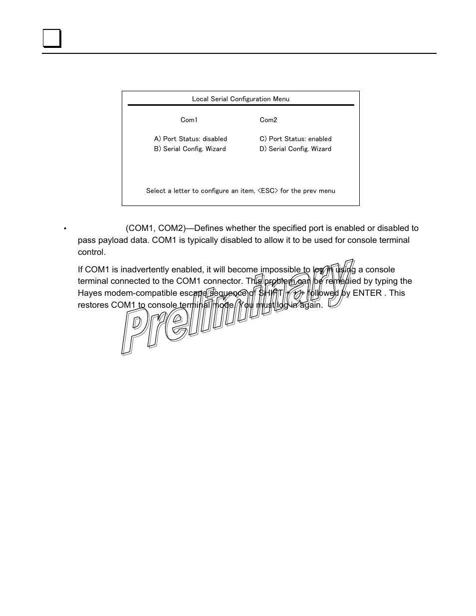 Local serial configuration menu | GE GFK-2489 User Manual | Page 57 / 184