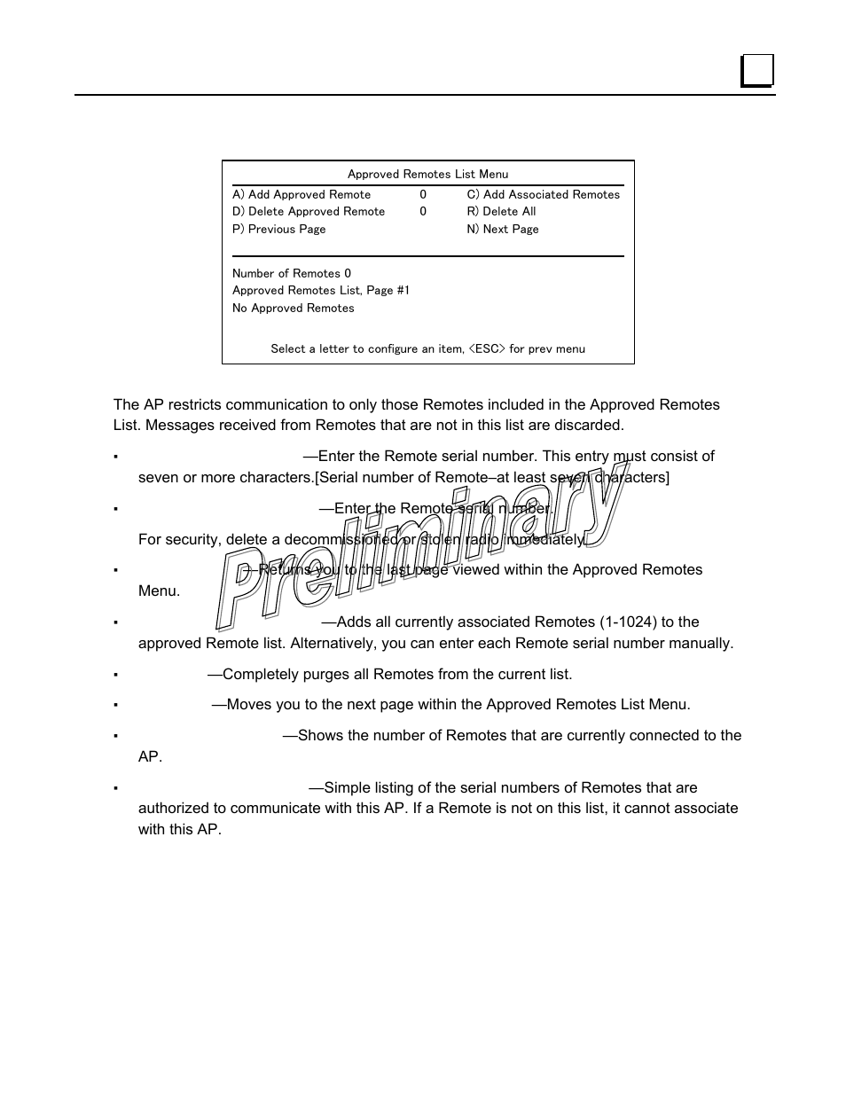 Approved remotes list submenu | GE GFK-2489 User Manual | Page 68 / 184