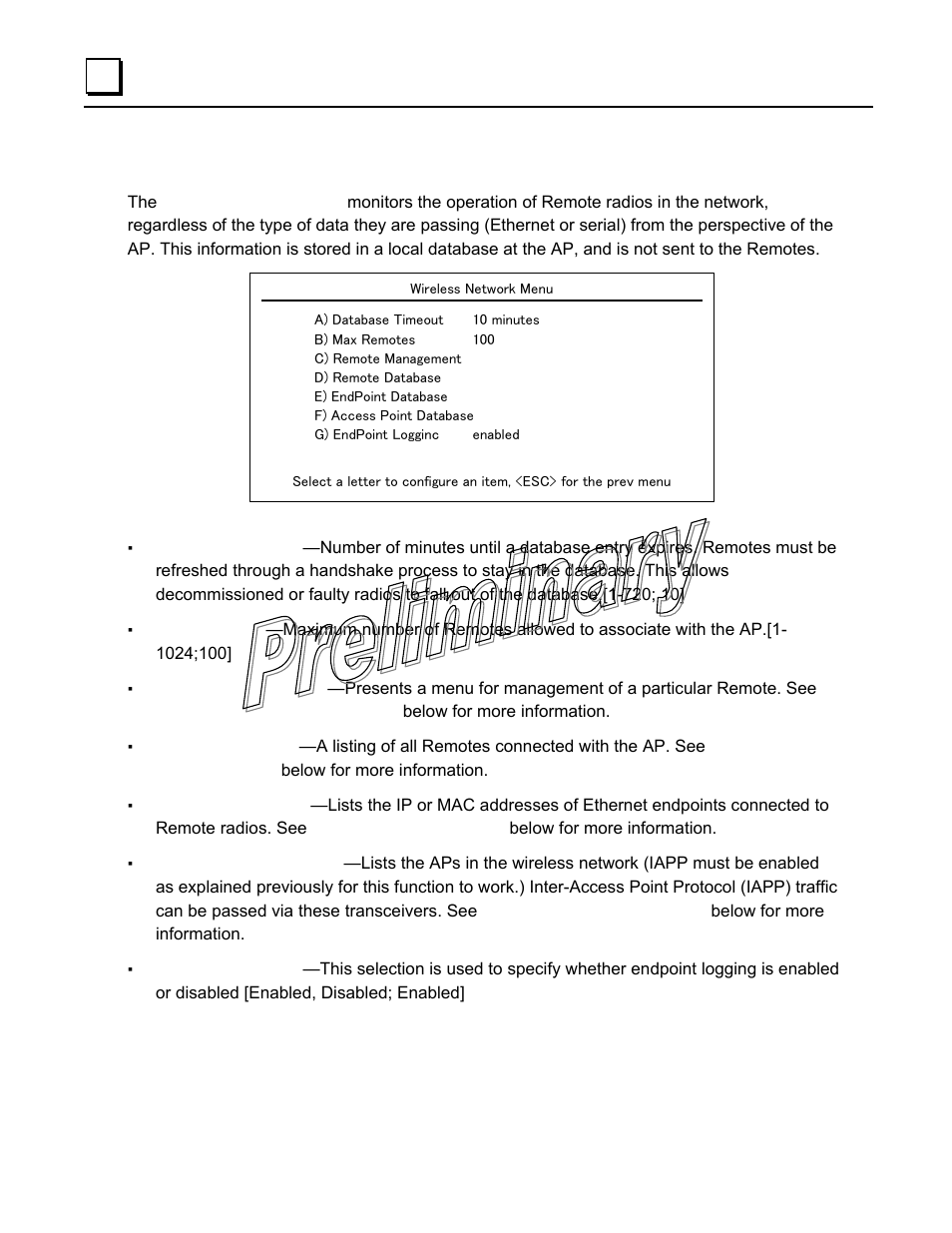 Wireless network menu | GE GFK-2489 User Manual | Page 69 / 184