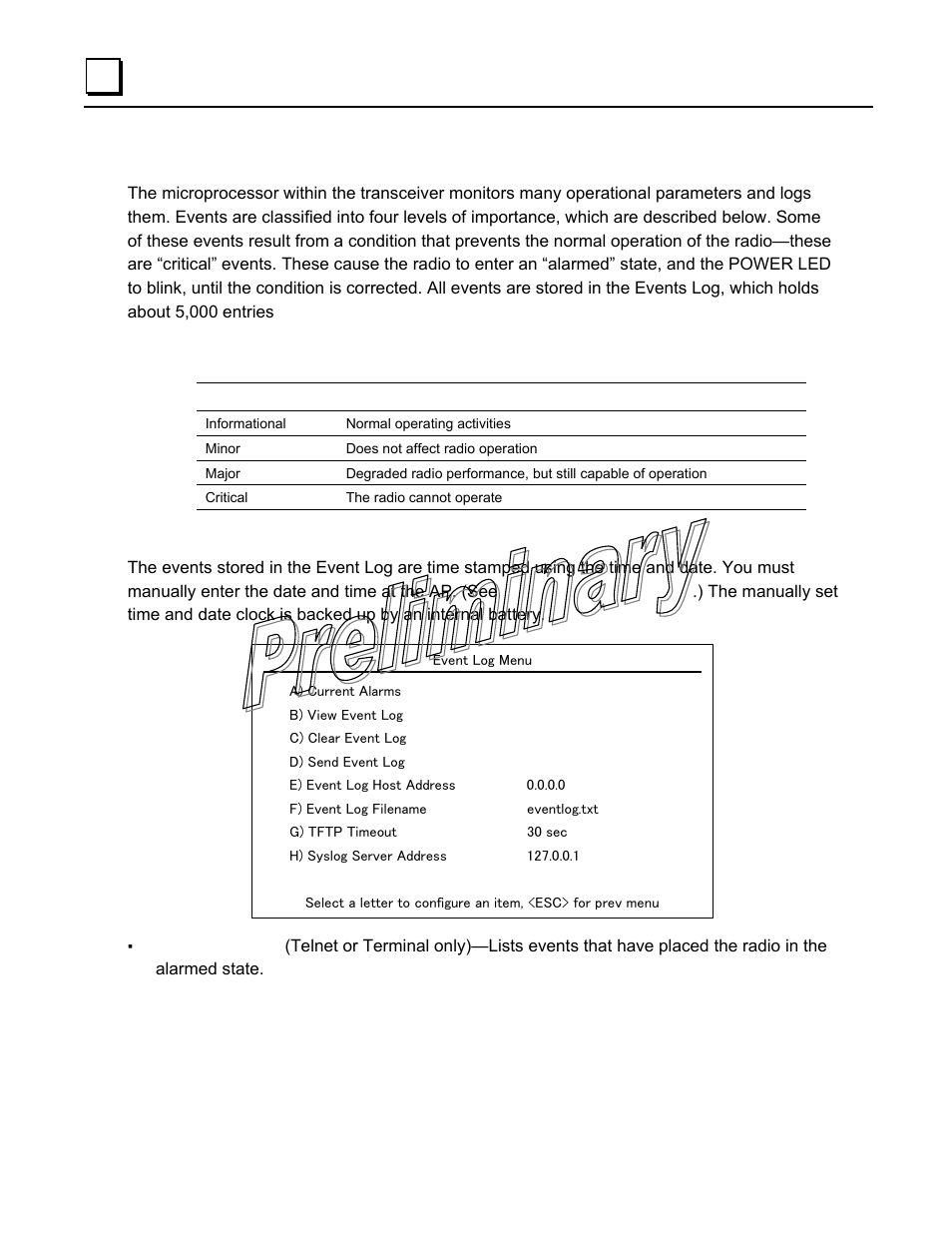 Event log menu, Event classifications, Time and date stamping | GE GFK-2489 User Manual | Page 81 / 184