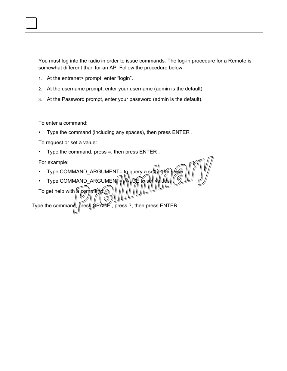 Log-in procedure, Entering remote commands | GE GFK-2489 User Manual | Page 96 / 184