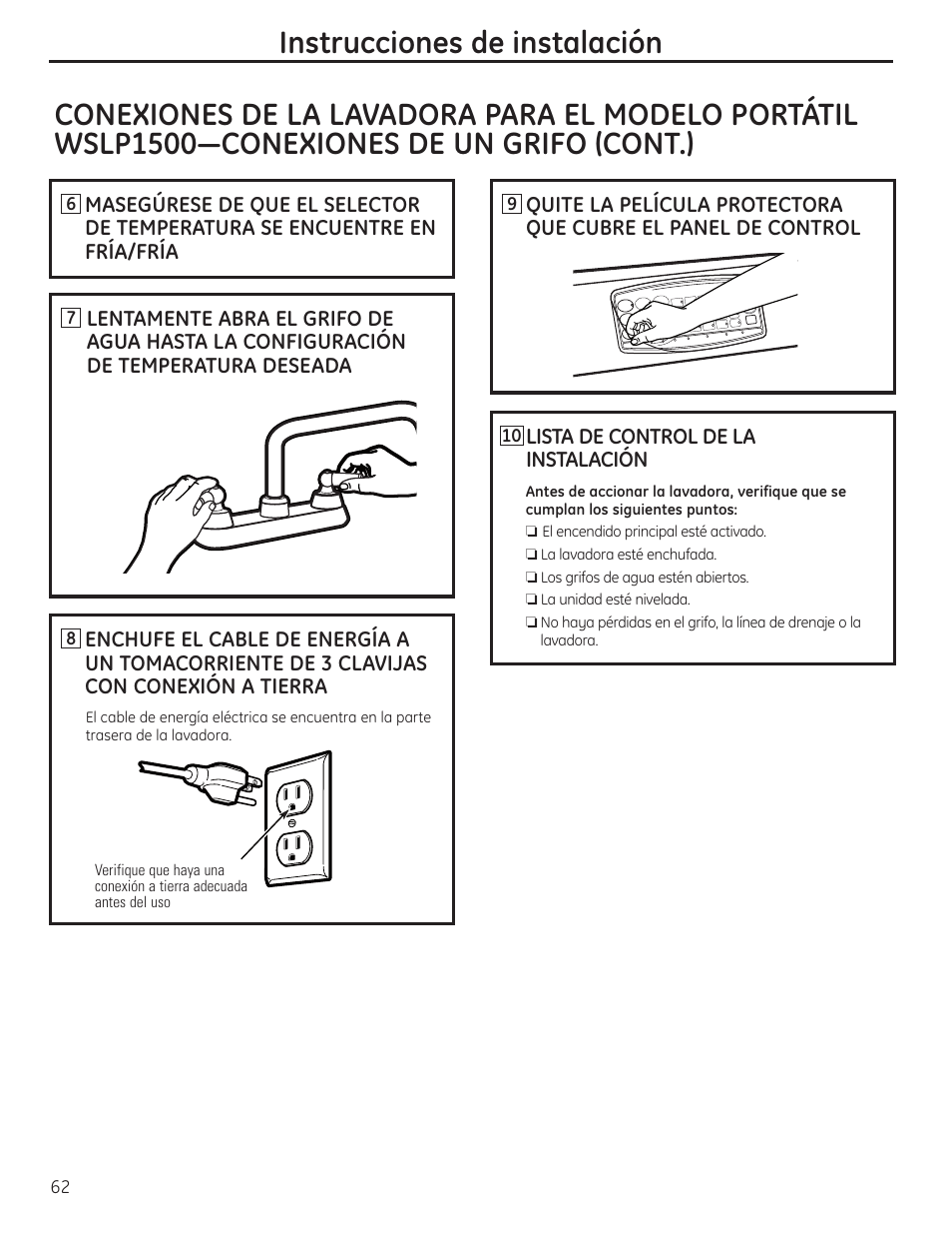 GE WSLP1500 User Manual | Page 62 / 72