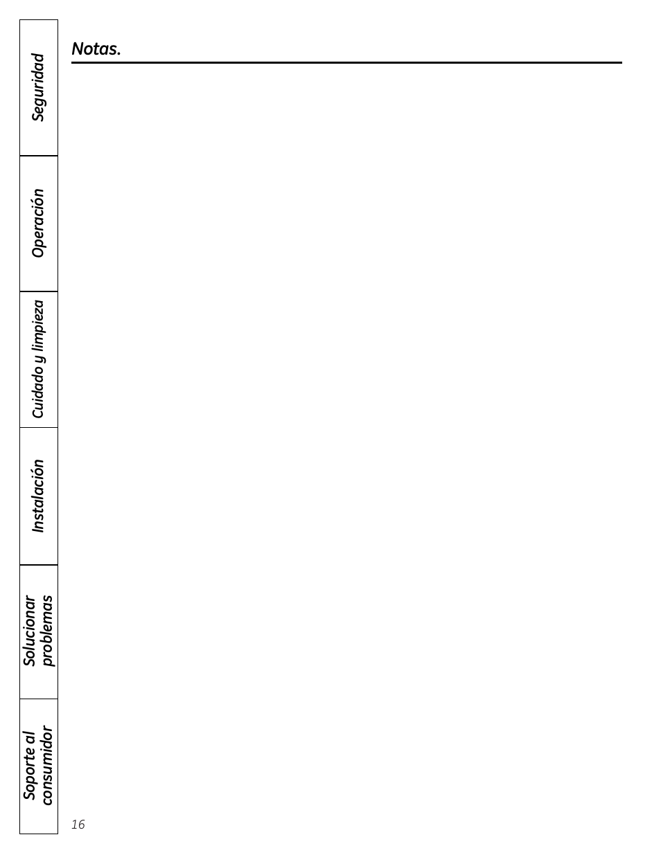 Notas | GE 197D7188P001 User Manual | Page 36 / 40