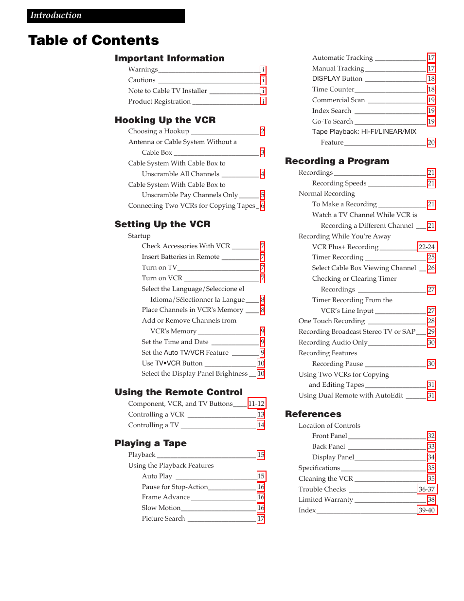 GE VG4258 User Manual | Page 3 / 44