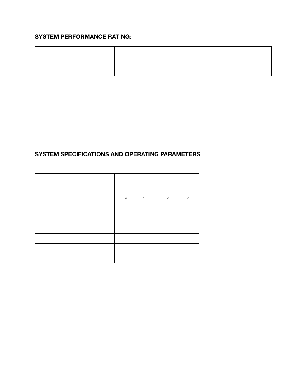 System performance rating, System specifications and operating parameters | GE Merlin User Manual | Page 27 / 28