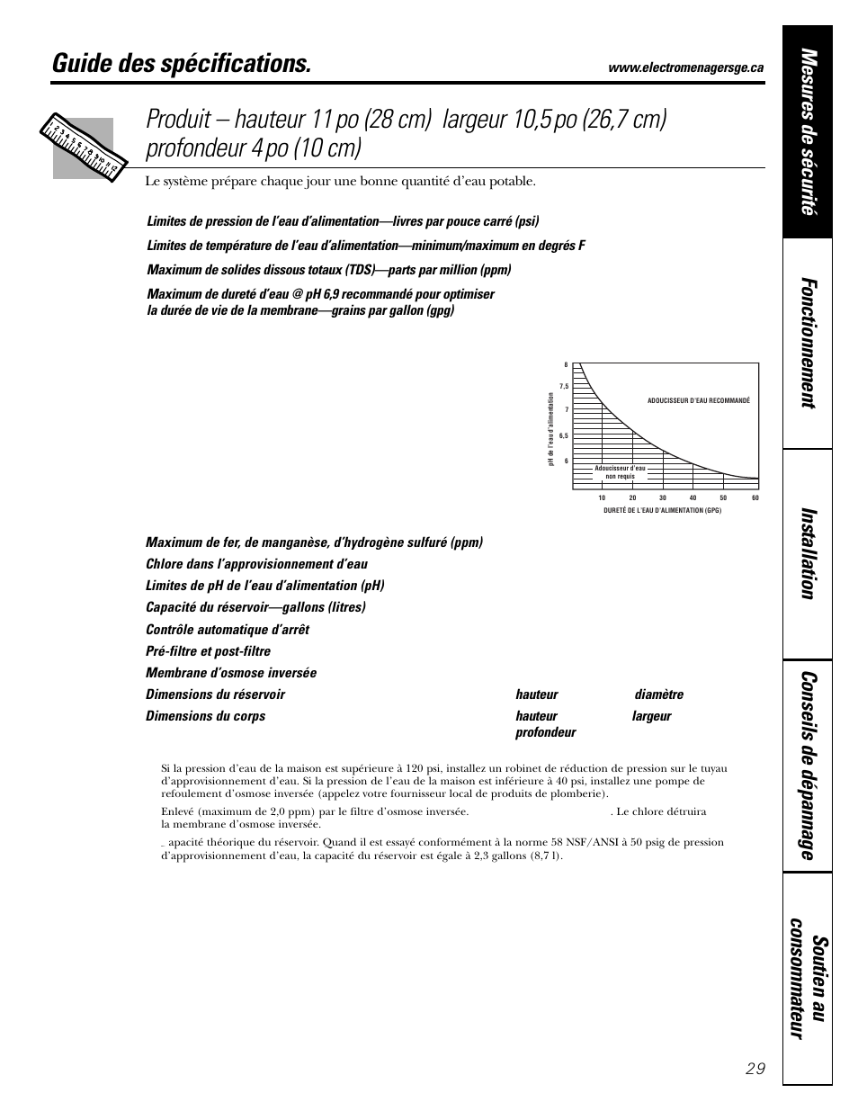 Guide des spécifications | GE PNRQ20FRI User Manual | Page 29 / 84