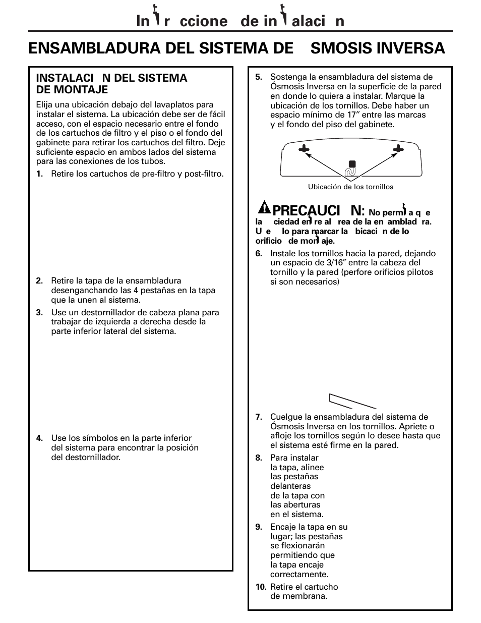 Precaución | GE PNRQ20FRI User Manual | Page 62 / 84