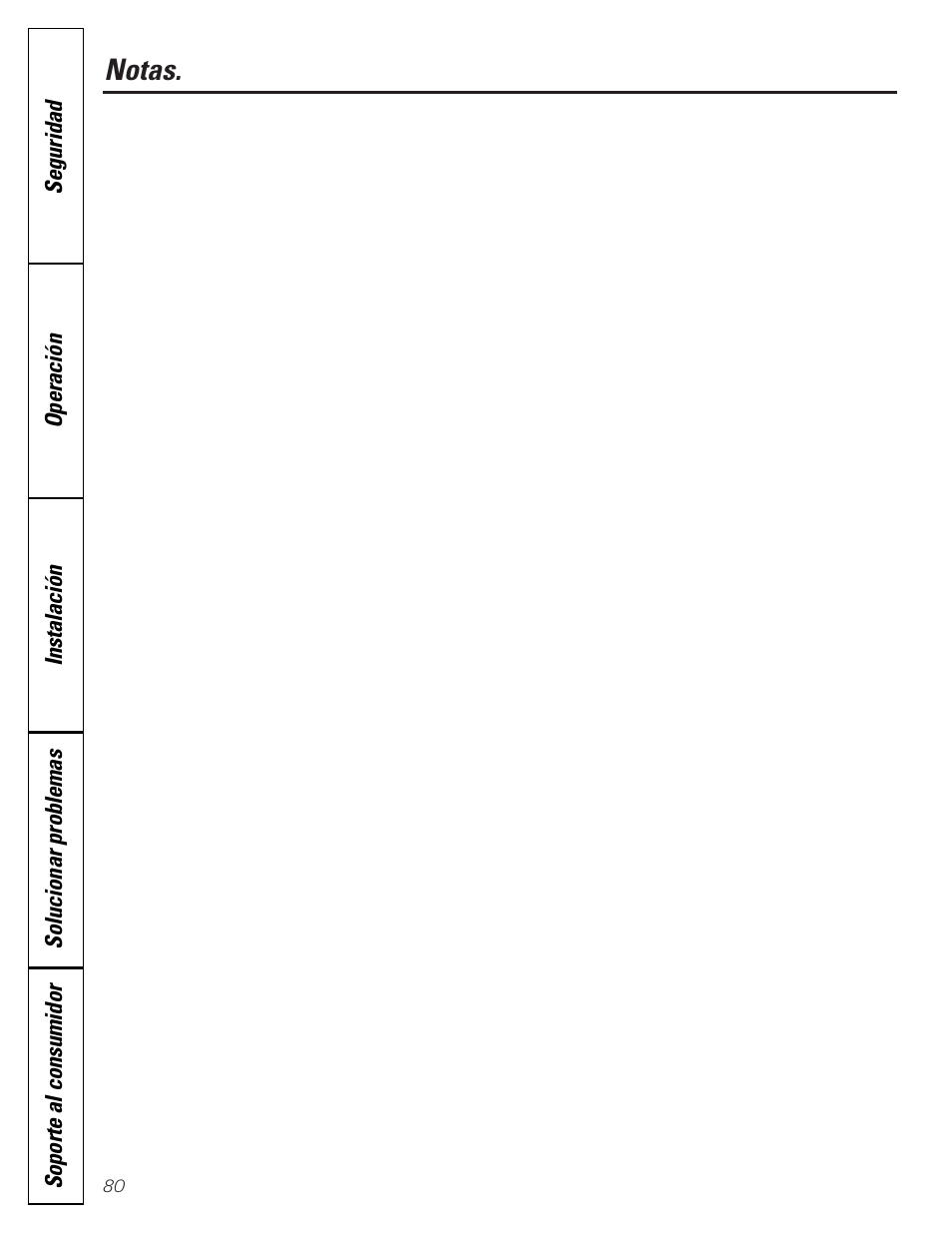 Notas | GE PNRQ20FRI User Manual | Page 80 / 84