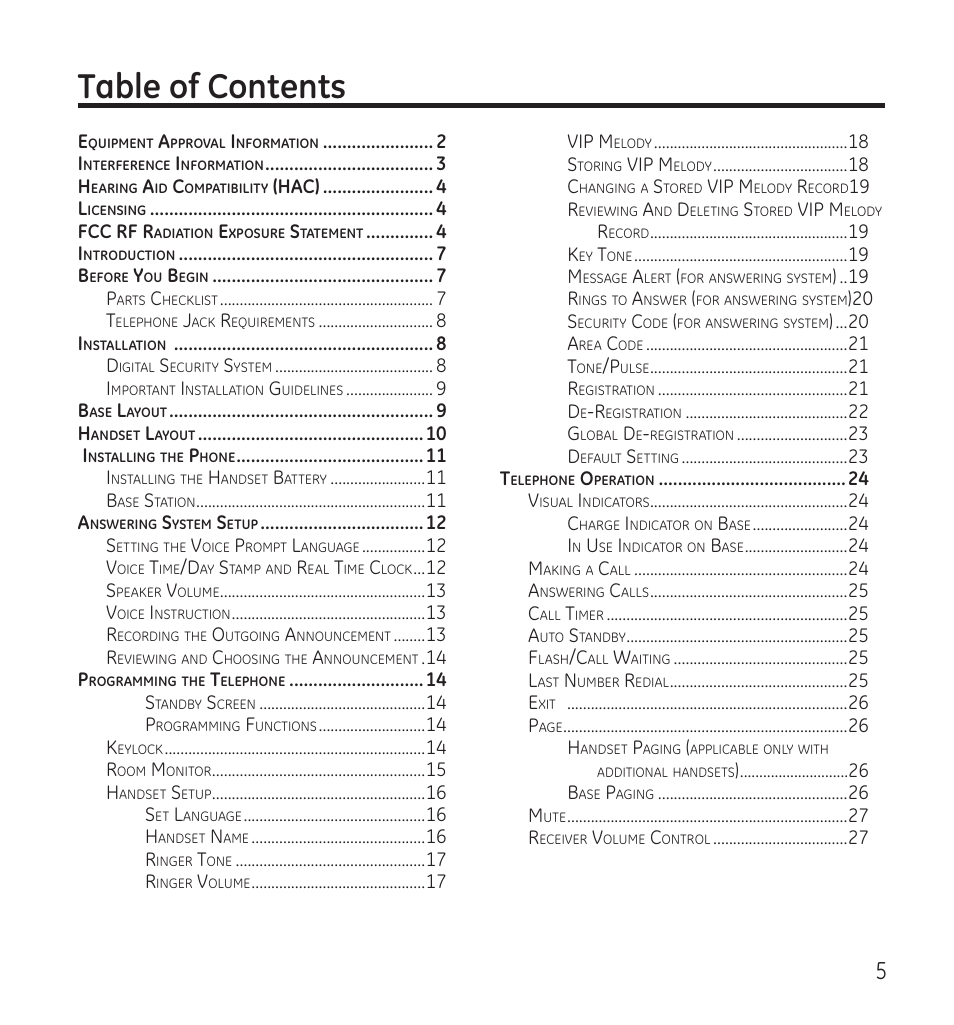 GE 28118 User Manual | Page 5 / 104