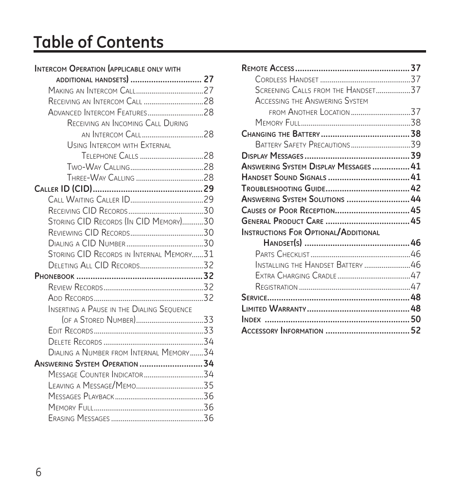 GE 28118 User Manual | Page 6 / 104