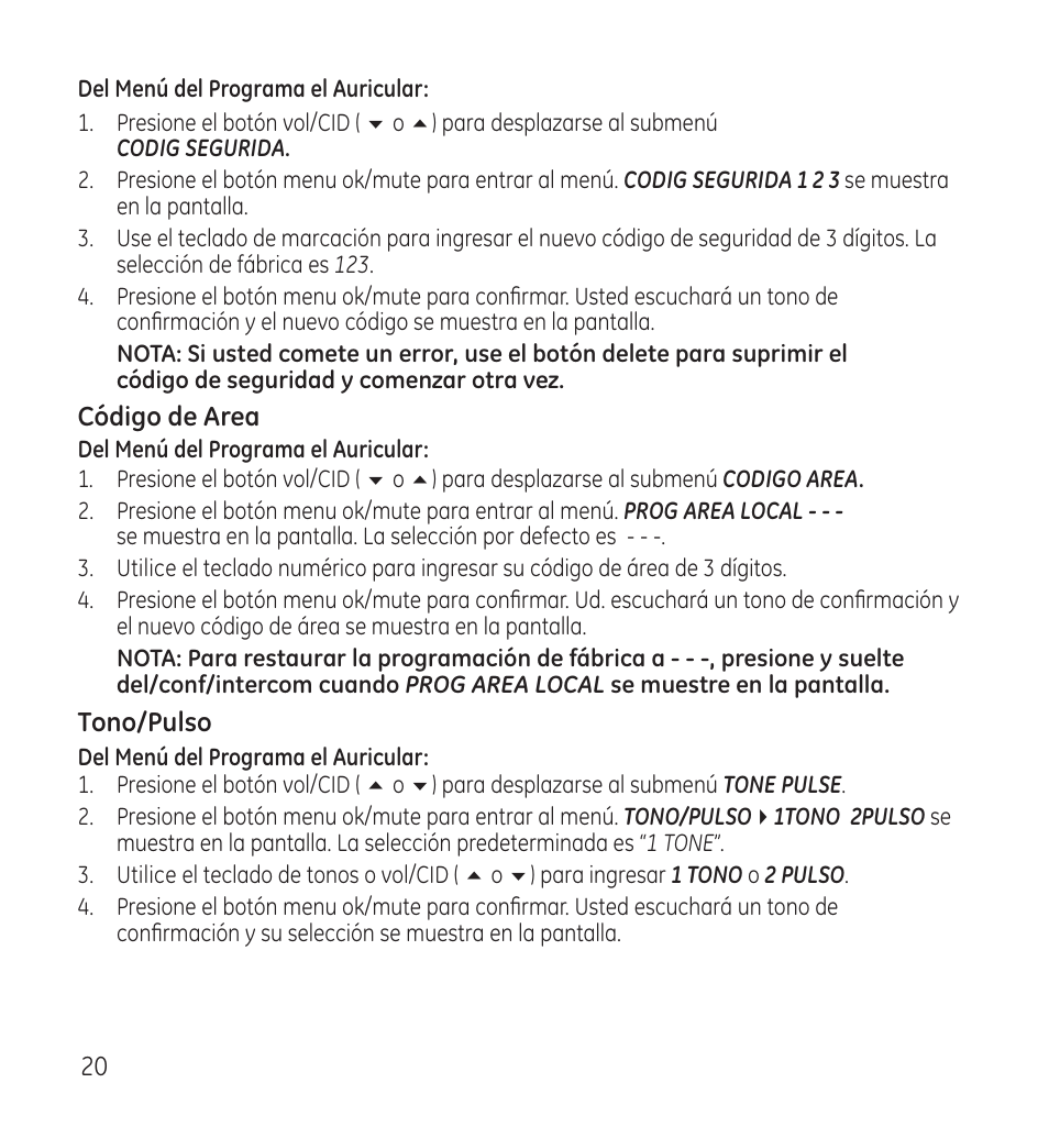 GE 28118 User Manual | Page 72 / 104