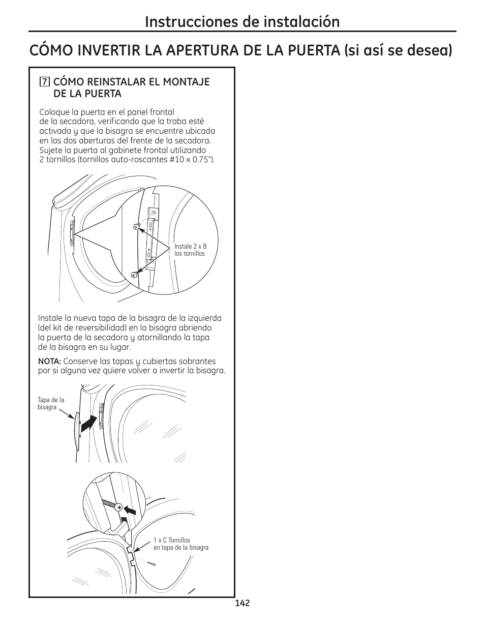Instrucciones de instalación | GE PFMN445 User Manual | Page 142 / 156